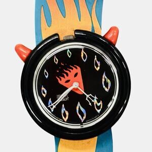 Vintage Swatch watch HOT STUFF PMB103 1995 Pop Rare Swiss Made Quartz Devil Face